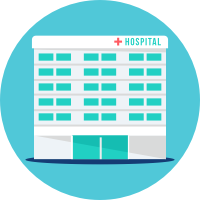An icon of a hospital.